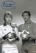 Autographed Alan Rough 12 X 8 Photo : B/W, Depicting A Superb Image Showing Scotland Goalkeeper Alan