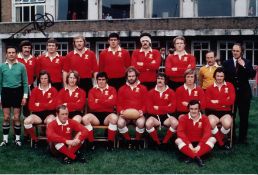 Football Autographed Tom David 12 X 8 Photo - Col, Depicting A Superb Image Showing The Welsh Team