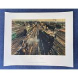 Terence Cuneo 16 x 20 Coloured Print Titled Clapham Junction. All autographs come with a Certificate