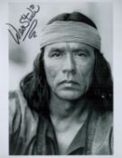 Wes Studi signed 10x8 black and white photo. Studi is a Native American actor and film producer.