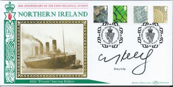 Craig Kelly signed Northern Ireland FDC. 14/10/03 Belfast postmark. All autographs come with a
