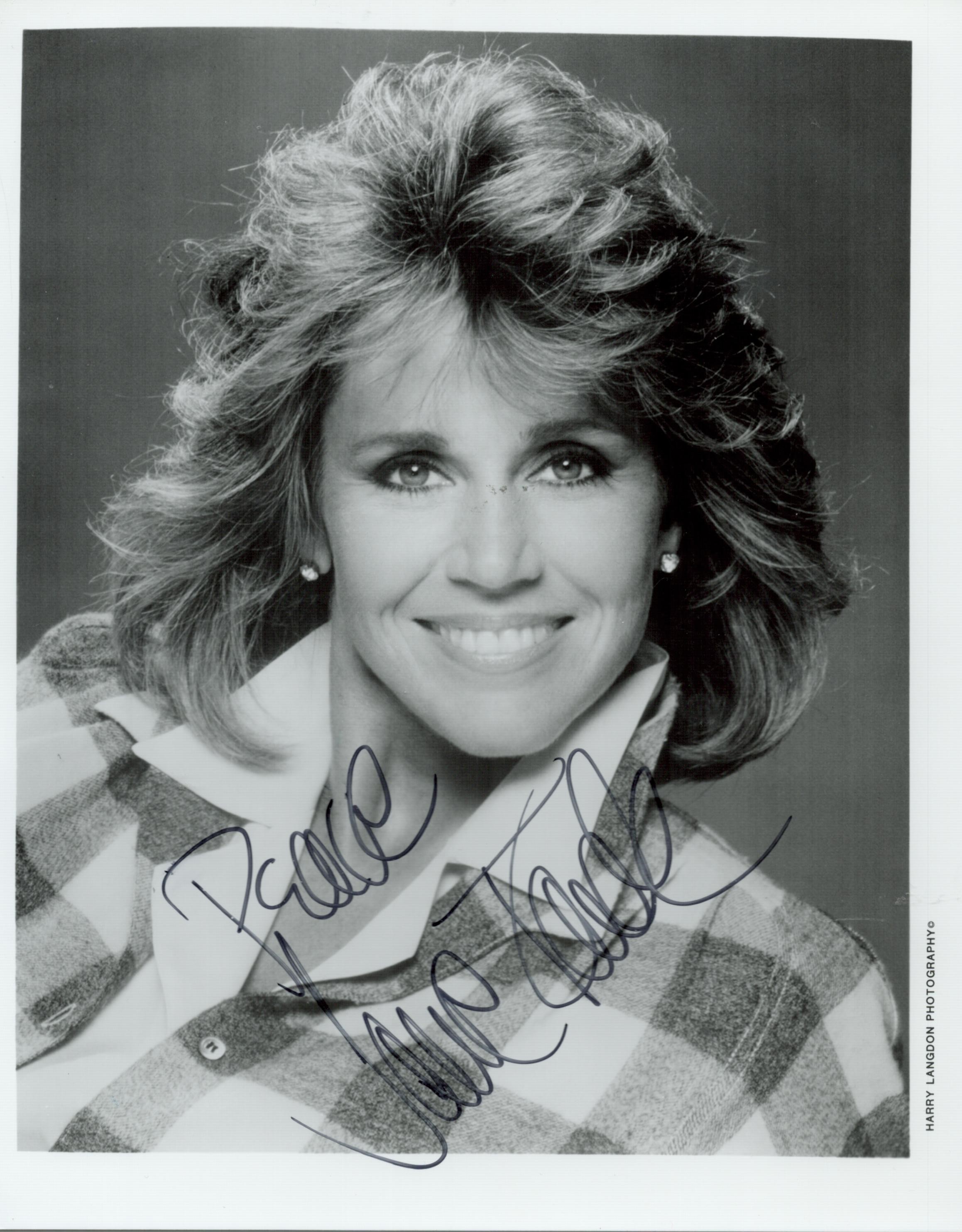 Jane Fonda signed 10x8 black and white photo. Fonda is an American actress, activist, and former