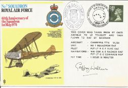 Geoffrey Wellum signed No7 Squadron RAF 60th Anniversary of the Squadron 1st May 1974 FDC. This