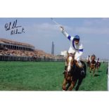 Football Autographed Bob Champion 12 X 8 Photo - Col, Depicting Bob Champion Punching The Air In