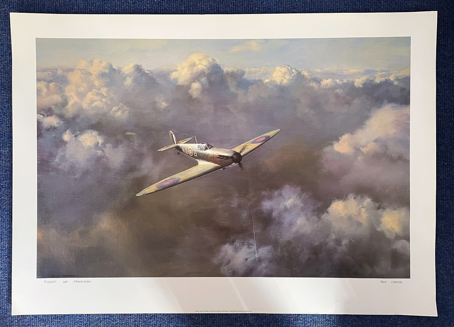 Roy Cross 27. 5 X 19. 5 Colour Print Titled Flight of Freedom. All autographs come with a