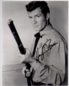 Hugh O'Brian signed 10x8 black and white vintage photo. All autographs come with a Certificate of