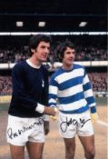 Football Autographed Tottenham V Qpr 12 X 8 Photo - Col, Depicting The Morgan Twins Roger Of