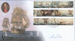 Anna Tribe signed Victory at Trafalgar FDC. 18/10/05 Chatham postmark. All autographs come with a