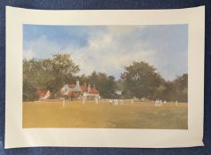 Roy Perry Colour Cricket print 26x18 titled New Batsman. All autographs come with a Certificate of