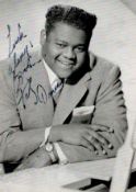 Fats Domino signed 6x4 black and white photo. All autographs come with a Certificate of