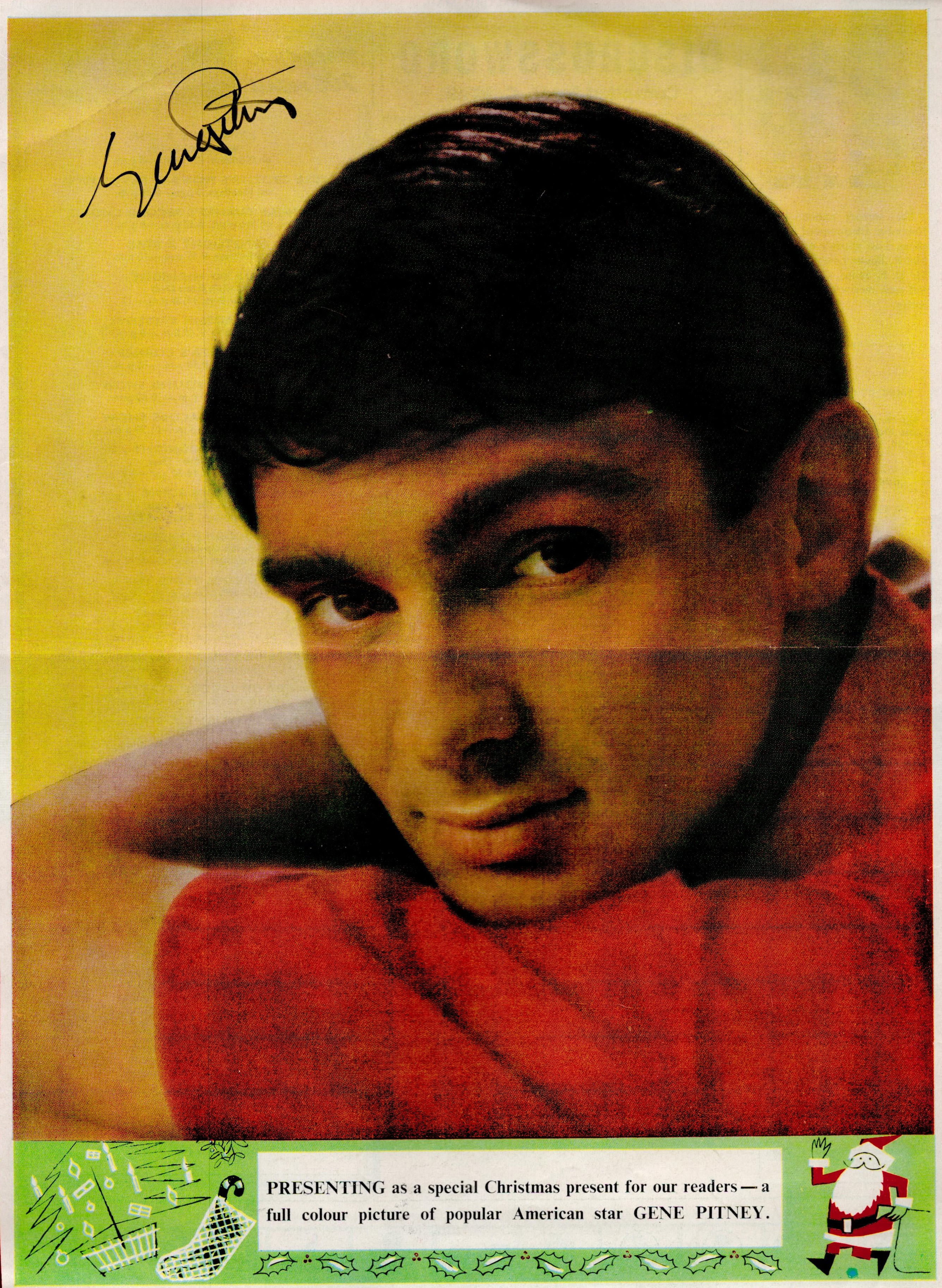 Gene Pitney (1940-2006) Singer Signed Vintage 1965 Picture. All autographs come with a Certificate