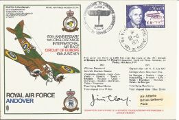 Jim Clay signed RAF Andover FDC 60th Anniversary 1st Long-Distance International Air Race Circuit of