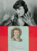 Gracie Fields (1898-1979) Actress Signed Vintage Album Page With Attached Picture Plus Photo. All