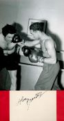 Alex Buxton (1926-2004) Boxer Signed Card With Photo. All autographs come with a Certificate of