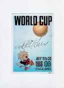 Football. Geoff Hurst Signed 24/66 World Cup Willie Photo. Mounted to an overall size of 16 x 12