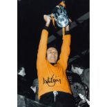 Football Autographed Mike Bailey 12 X 8 Photo - Colorized, Depicting Wolves Captain Mike Bailey