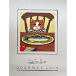 Linda Jane Smith 18 X 13. 5 Colour Print Titled Gourmet Cats. All autographs come with a Certificate