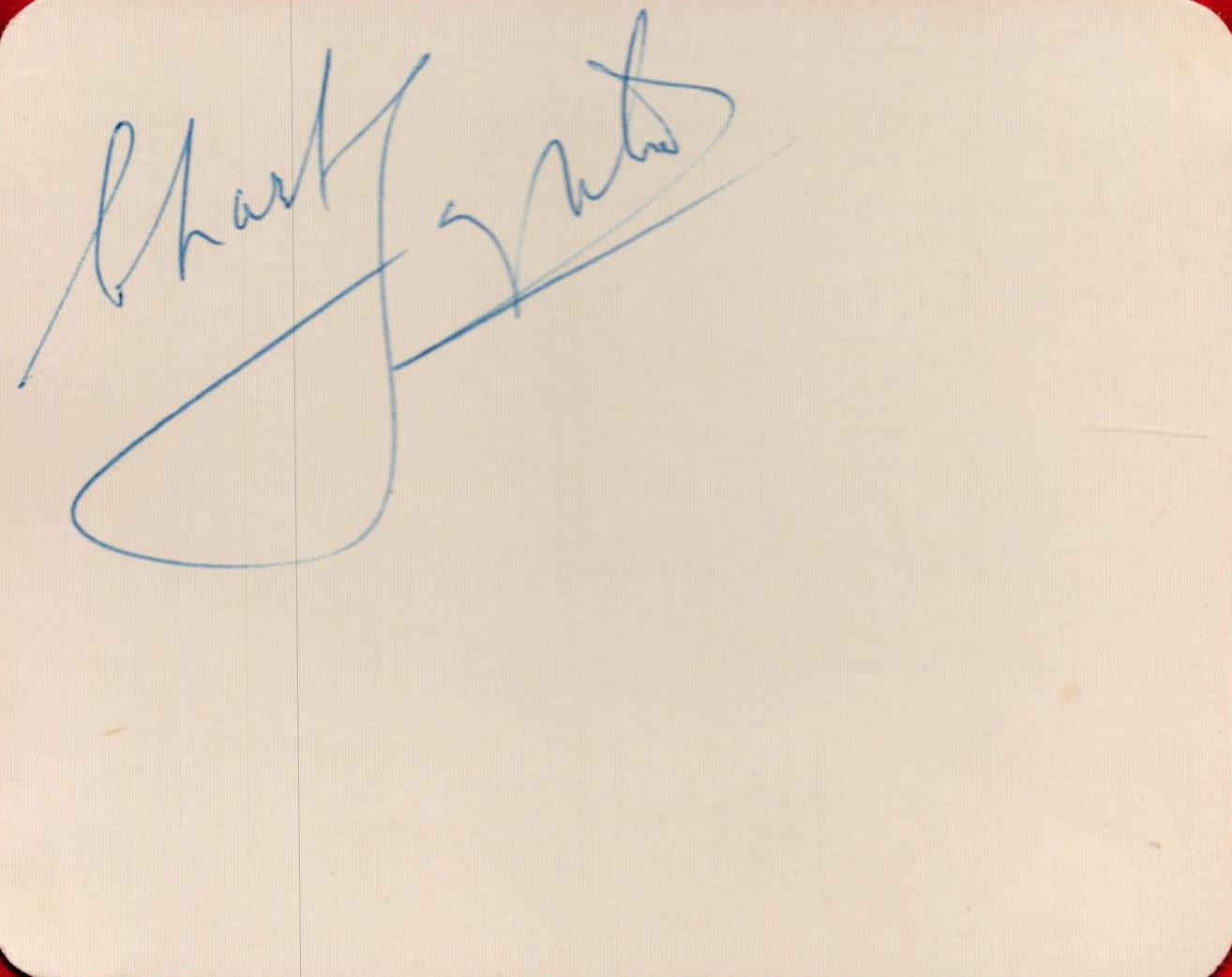 Charles Laughton Signed 4x3 inch approx Autograph Album Page. Signed in blue ink. Good Condition.