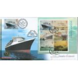 Commodore Warwick signed Cunard FDC. Double postmark 16/4/04 Southampton and 13/4/04 Southampton.