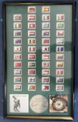 Bryan Adams 31x18 framed and mounted signature piece includes signed disc and worldwide flags