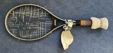 Pat Cash personally owned Tennis Racket signed head band and sweat band taken from the Australian ex