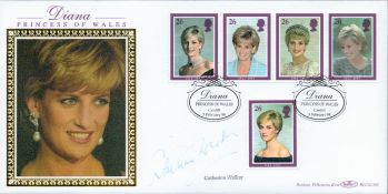 Catherine Walker signed Diana Princess of Wales FDC. 3/2/1998 Cardiff postmark. All autographs
