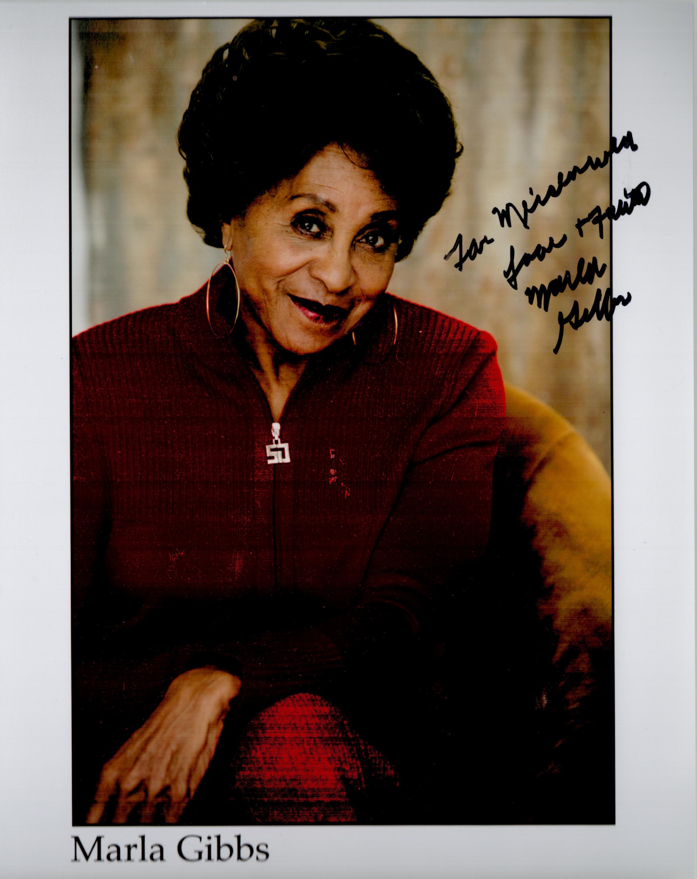 Marla Gibbs signed 10x8 colour photo. Gibbs is an American actress, singer, comedian, writer and