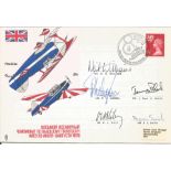 World Aerobatics Air Display cover, flown and signed by five team members. Certified on back by