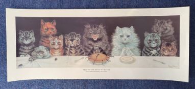 Louis Wain 22 x 9 Colour Print Titled What We Are About To Receive. All autographs come with a