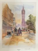 Douglas West Handsigned 19 x 14. 5 colour print Titled Westminster Limited Edition. All autographs