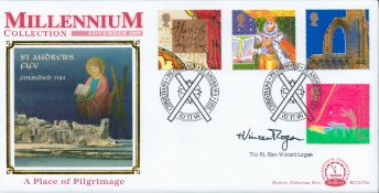 Rt Rev Vincent Logan signed Millennium Collection FDC. 2/11/99 St Andrews postmark. All autographs