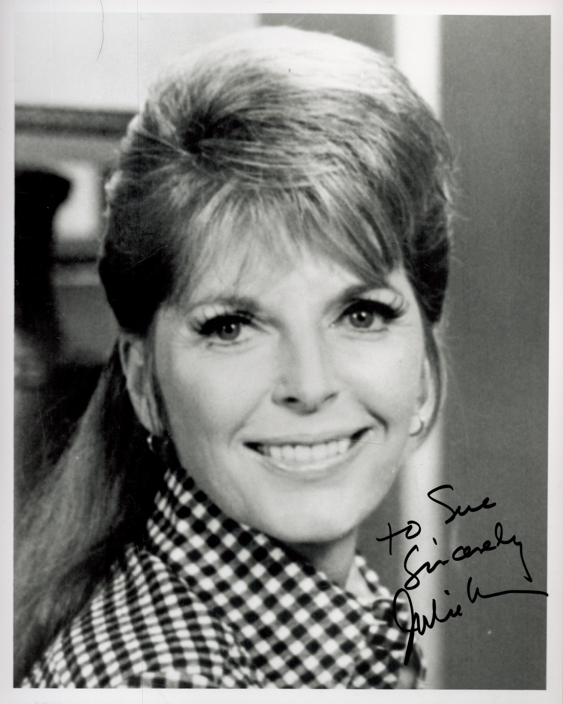 Julie London signed 10x8 black and white photo dedicated. All autographs come with a Certificate