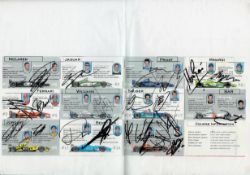 Formula 1 Collection of Programme, Postcards x2 and a Poster With 17 Signatures include Michael