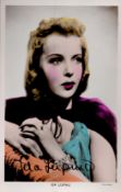 Ida Lupino Signed 5x3 inch approx Colour Photo. Signed in blue ink. Good Condition. All autographs