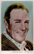 Randolph Scott Signed 5x3 inch Colourised Photo. Signed in green ink. Good Condition. All autographs