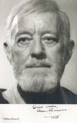 Alec Guinness Signed 8 x 5 inch Vintage Black and White Photo. Signed in black ink in 1978. Original