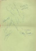 Ipswich Town FC vintage Signature collection on A4 sheet of Paper. Signatures include Paul Cooper,