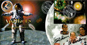 Apollo15 moonwalker Dave Scott and CMP Alfred Worden signed Space cover NASA Astronauts. 2001 30th