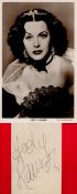 Hedy Lamarr (1914-2000) Actress Signed Page With Photo. Good Condition. All autographs come with a