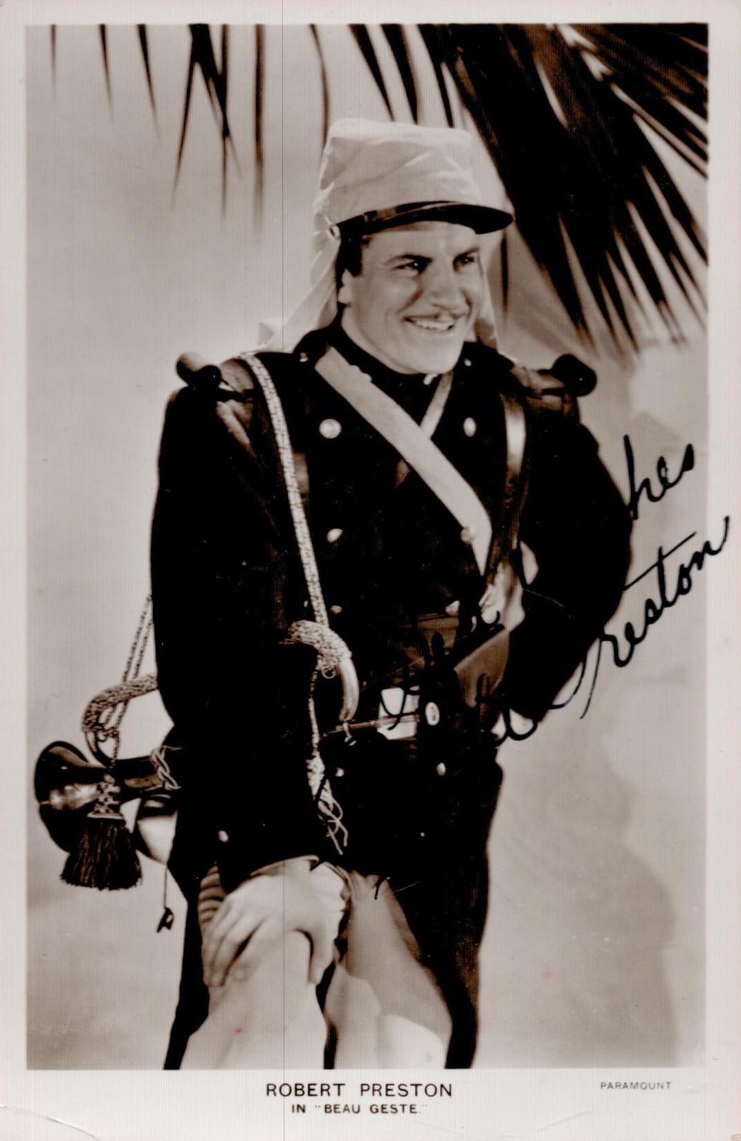 Robert Preston Signed 5x3 inch approx Black and White Photo. Signed in blue ink. Good Condition. All