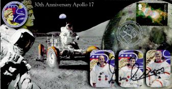 Apollo 17 moonwalker Gene Cernan signed Space cover NASA Astronaut. 2002 postmarked cover. superb