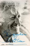 Jon Pertwee Signed 5 x 3 inch approx Black and white photo. Signed in blue ink. Good Condition.