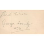 George Formby signed 5x3 album page dated 1936.. All autographs come with a Certificate of