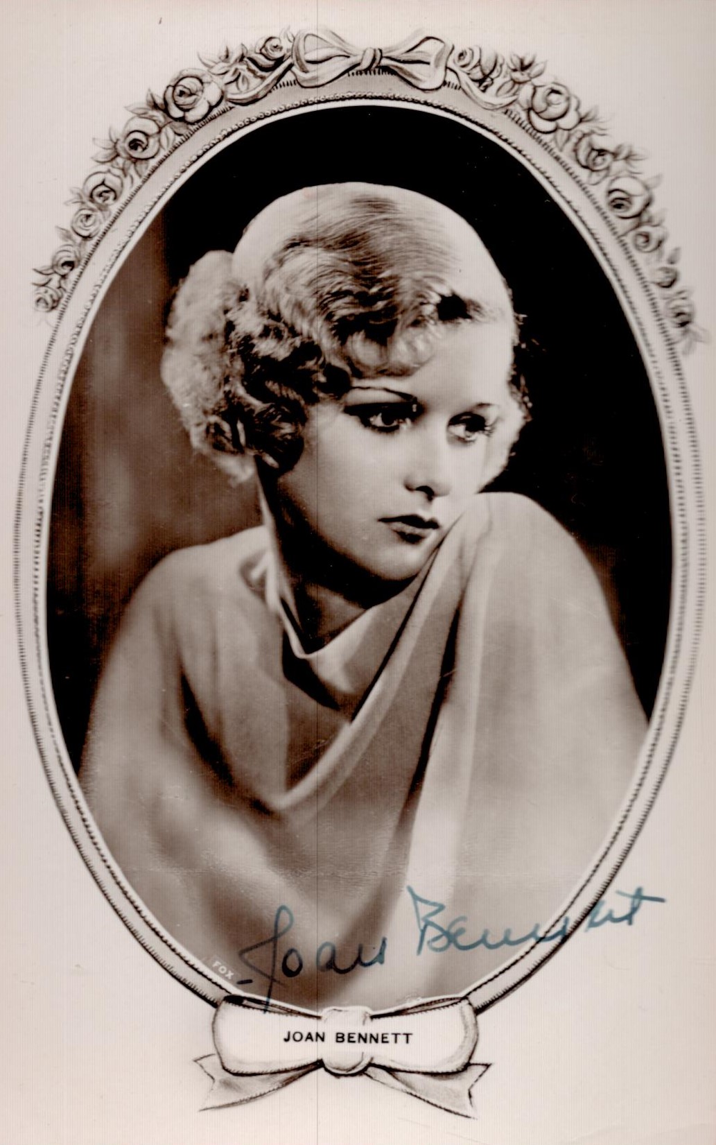 Joan Bennett Signed 5x3 inch approx black and white photo. Signed in blue ink. Good condition. All