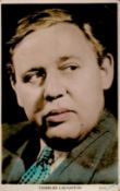 Charles Laughton Signed 5x3 inch Colour Photo. Signed in blue ink. Showing signs of age.. All