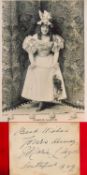 Marie Lloyd (1870-1922) Music Hall Singer Signed Vintage 1909 Page With Photo. Good Condition. All