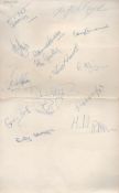 Birmingham City FC Signature Collection on 13 x 8 Sheet of Paper. Signatures include Trevor Francis,