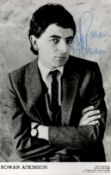 Rowan Atkinson Signed 5 x 3 inch approx Personalised Black and White Photo. Signed in blue biro.