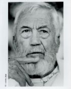 John Huston Signed 10x 8 inch Black and White Photo. Signed in black ink.. All autographs come