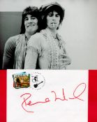 Ronnie Wood Rolling Stones Guitarist Signed Limited Edition 5 Of 25 Card Plus Photo. Good Condition.